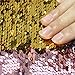String Gym Sport Bag, Mermaid Sequin Drawstring Backpack Glittering Outdoor Shoulder Bag Reversible Glitter Bling Shining Bag with Pockets Pink Gold