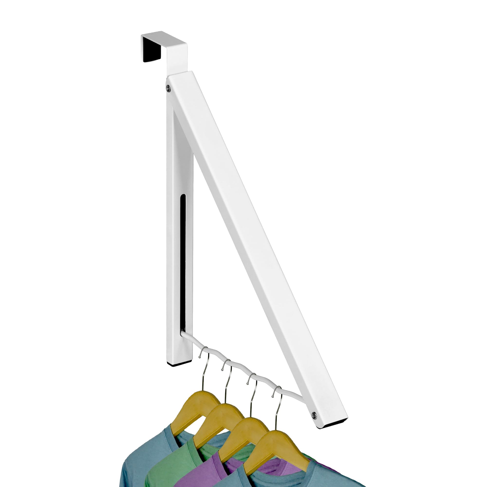 HOLDN’ STORAGE Over Door Hanger - Single Hook Retractable Collapsible Folding Over the Door Rack Organizer for Clothes & Towels Ideal for Bathrooms, Dorm Rooms Etc.