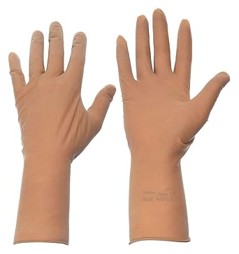 brown disposable gloves
