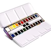 Paul Rubens Watercolor Paint Set, 24 Colors Solid Watercolor Paint, Easy To Blend And Diffuse Watercolor Palette, Compact And Portable Travel Watercolor Set Suitable For Beginners And Professionals
