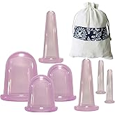 Yipgou Facial Cupping Set Silicone Cupping Therapy Sets 7Pcs Anti-Cellulite Cup Vacuum Suction Massage Cups with Storage Bag for Muscle,Nerve,Joint Pain Relief and Cellulite Blaster Massage