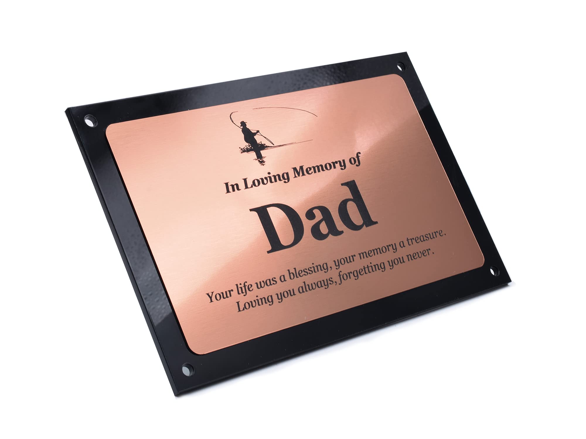 Beautifully Engraved Dad Memorial Plaque - Indoor and Outdoor Use (Copper)