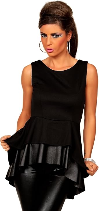 Damen Top Shirt Oberteil Abend-Top 11626 (Schwarz) : Amazon.de: Bekleidung