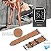top4cus Genuine Leather iwatch Strap Replacement Band Stainless Metal Clasp, Compatible with Apple Watch 42mm 44mm 45mm Series 7/6/SE/5/4/3/2/1 and Sport Edition（42mm/44mm/45mm, Breathable Black