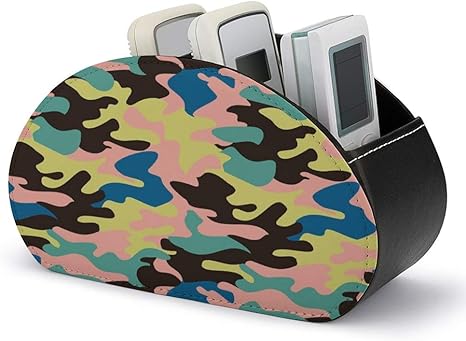 Amazon リモコンラック リモコンホルダー 迷彩柄 カモフラージュ リモコン立て リモコン収納 5格仕切り Puレザー 卓上収納ボックス 多機能収納ケース 小物入れ オフィス リビング ベッドルーム ペン立て リモコンラック オンライン通販