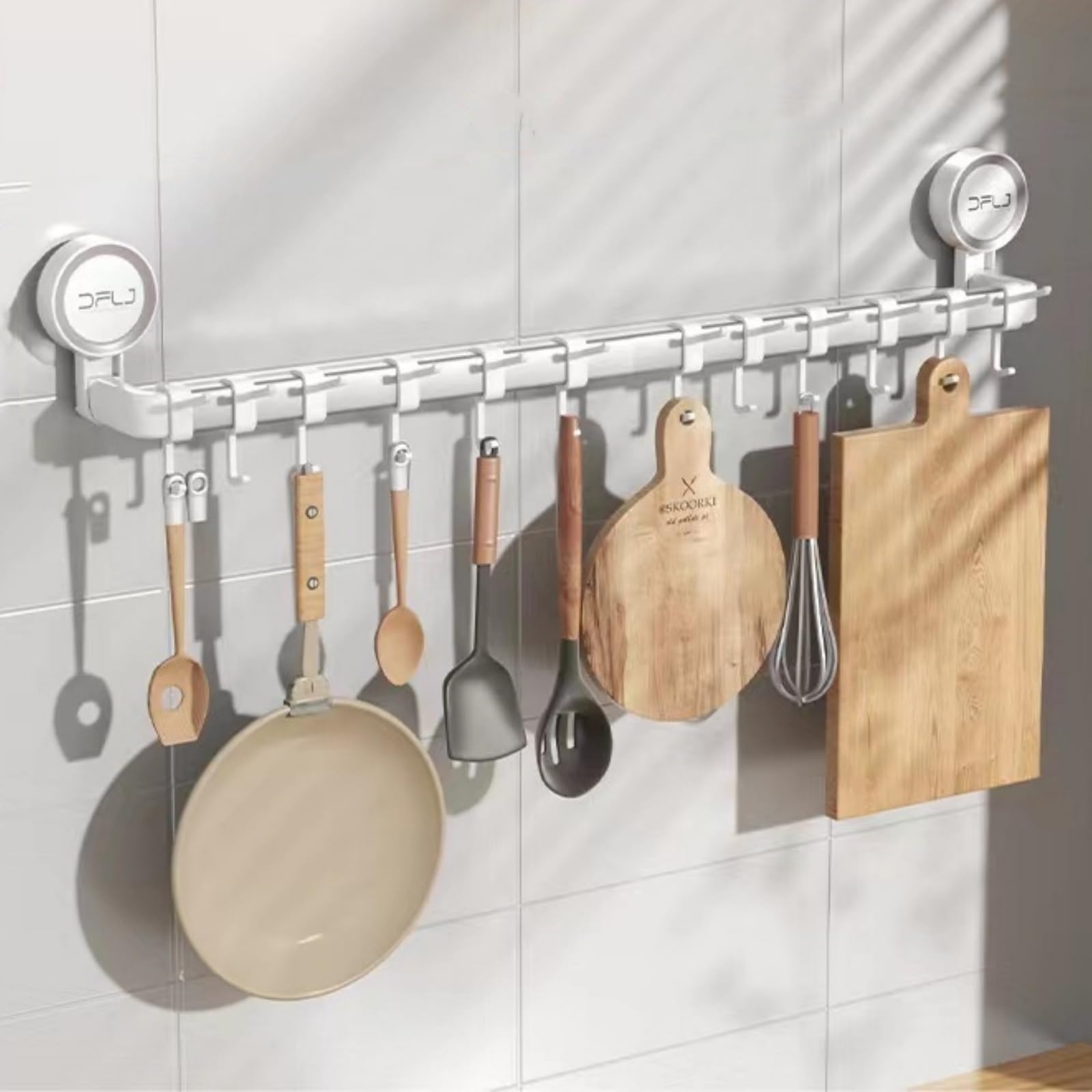 Kitchen Tool Hook, Wall Mounted, Hook, Frying Pan, Hanging, Adhesive, Made of Aluminum and ABS, Kitchen Utensils, Storage Utensils, Storage, No Hole in the Wall, Wall Hanging, Movable