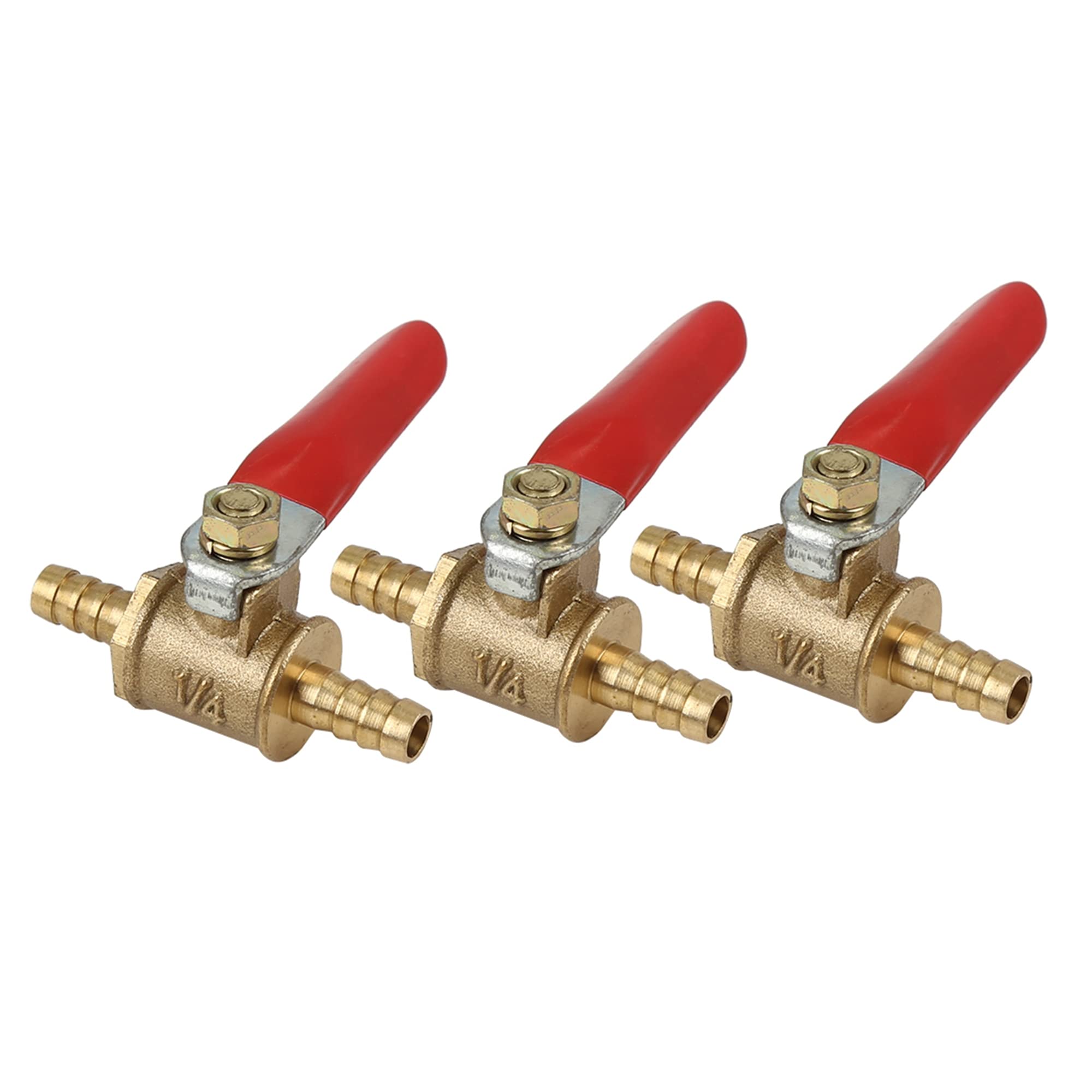 X AUTOHAUX 3pcs 6mm X 6mm Hose Tail Pipe Fitting Ball Valve for Trailer Truck