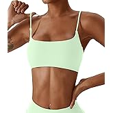 Comper Women's Sports Bras Wirefree Racerback Workout Bras Sexy Thin Straps Yoga Sport Bras with Removable Pads