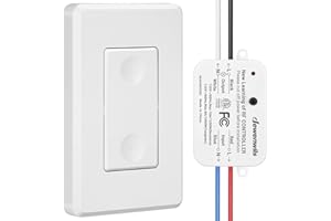 DEWENWILS Wireless Remote Light Switch, Expandable Wireless Wall Switch Kit, No Wiring, No WiFi, 100 Ft RF Range, Programmable, Remote Control Light Fixture for Lamps, Ceiling Lights, Fans