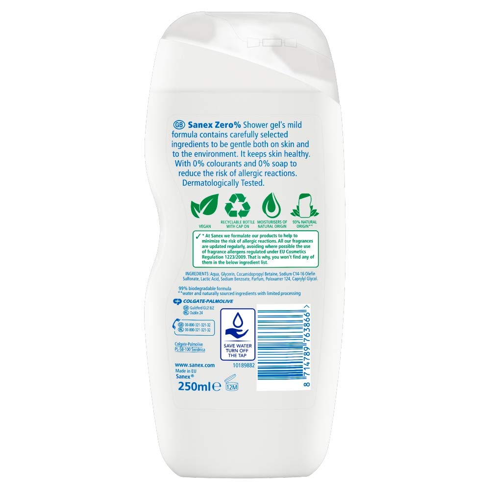 sanex 0 shower gel