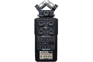ZOOM H6 All Black (2020 Version) Portable Studio, 4 XLR/TRS Inputs, Records to SD Card, USB Audio Interface, Battery Powered 