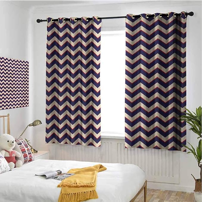 hengshu - Cortinas de salón, 2 Paneles, diseño Marinero de Caballito de