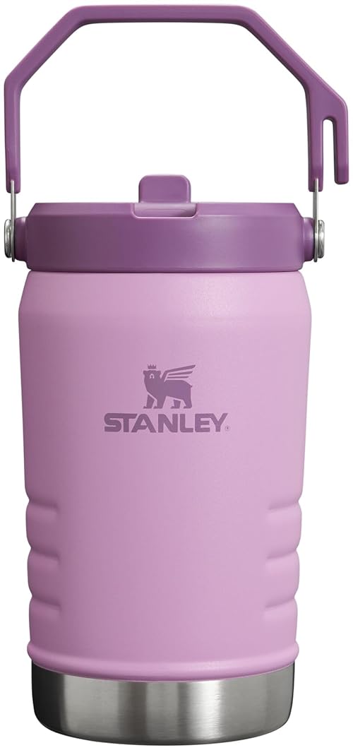 Stanley IceFlow Flip Straw Jug with Handle 40 oz| Twist On Lid and Flip Up Straw | Leak Resistant for Travel and Sports | Insulated Stainless Steel | BPA-Free | Lilac
