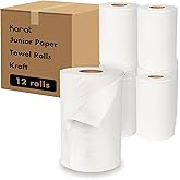 Karat JS-RTW350 Junior Paper Towel Roll, White (Pack of 12)