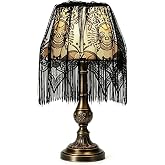 Halloween Decor Lamp Shades Black Lace Spider Web Lampshades Table Cover Decorations 20 X 60 Inch Large Skull Lampshade For Halloween Indoor Outdoor Table Decorations