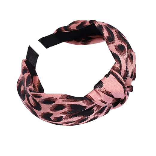Qinlee Diadema ancha con leopardo, cinta de pelo para yoga ...