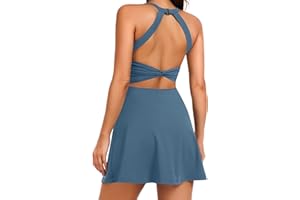 RAXNODE Women Tennis Golf Dress with Built-in Shorts and Bra-Workout Athletic Activewear for Exercise