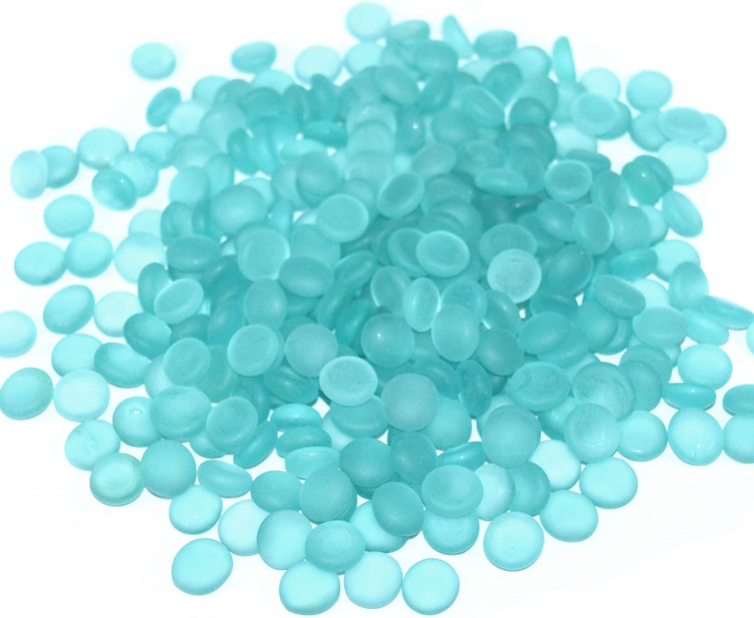 Vase Fillers - Flat Glass Marbles for Vases - 5 LB Frosted Aqua Blue Decorative Stone Beads for Vases, Crafts, Colored Rocks Table Scatter, Aquarium and Fish Tank Pebbles, Centerpieces, Gem Décor, Floral Displays