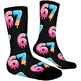 67 Socks Ice Cream 6 7 Meme Novelty Six Seven Crew Socks Funny Gifts For Boys Girls Men Women