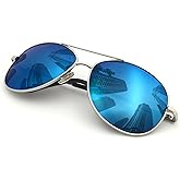 J+S Premium Military Style Classic Aviator Sunglasses, Polarized, 100% UV protection for Men Women