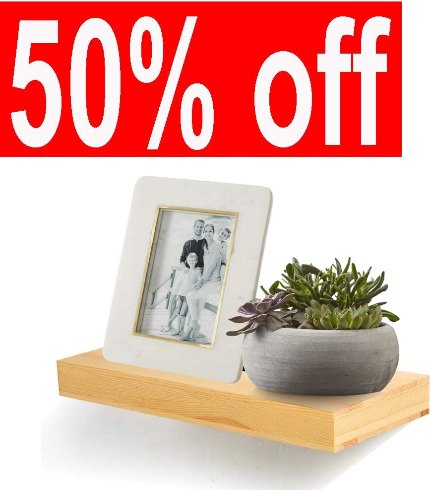 AHDECOR Wall Shelf for Photo Frames, MDF Wood, MDF, Pine wood 45 cm, 45 x 19.4 x 4.4cm