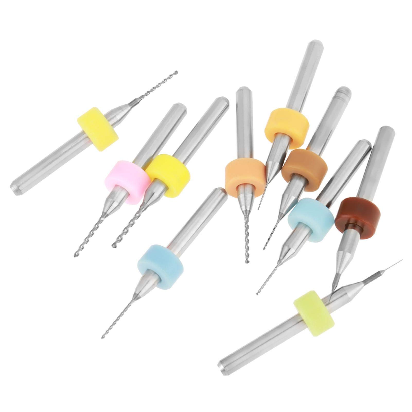 Candeon Hand Drill Bits Set - 10Pcs 0.1-1.0mm Pin Vise Hand Drill Tungsten Carbide Micro Twists Drill Bits Mini Drill Bits for P-C-B Print Circuit Board Solder Holes