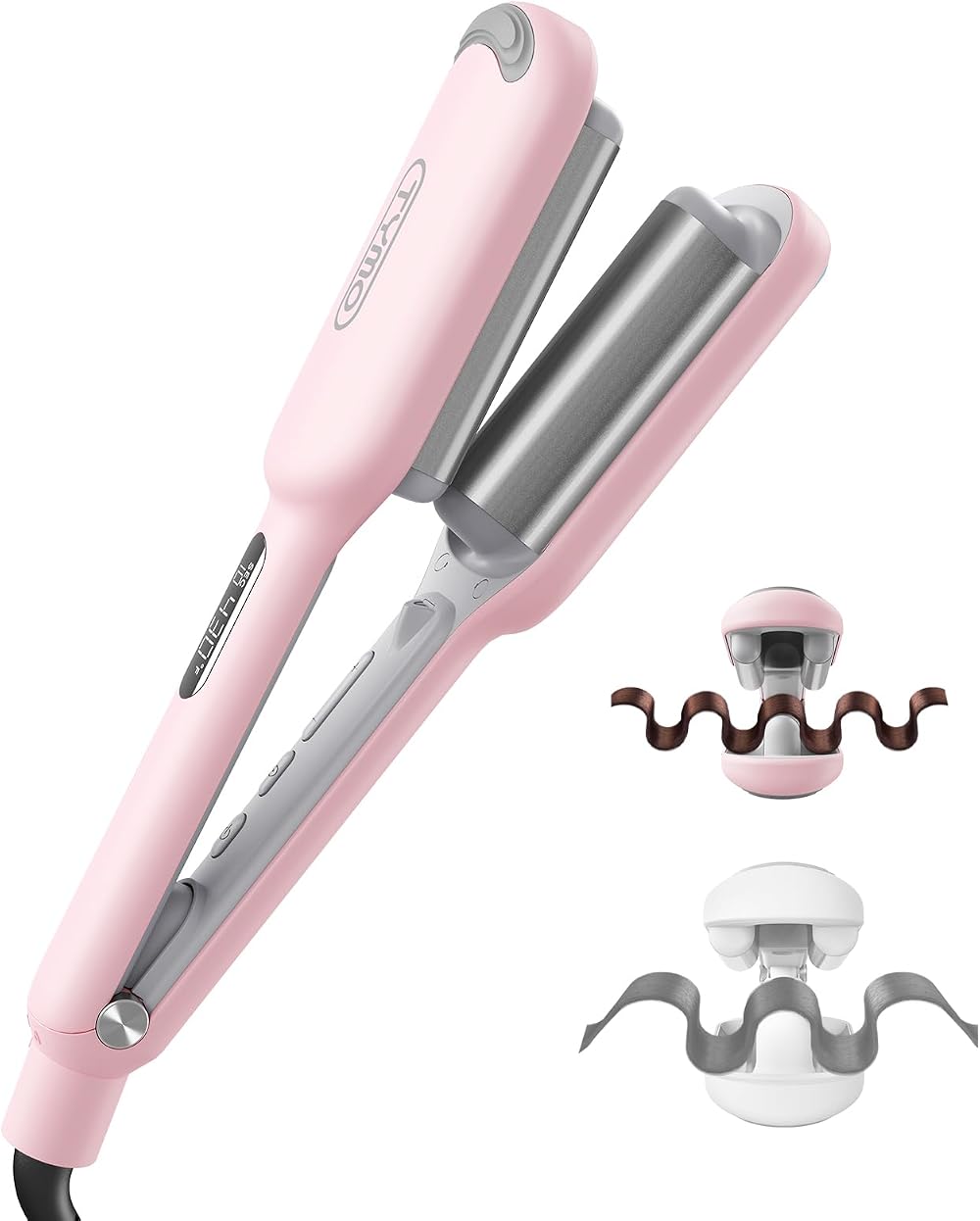 TYMO ROVY Hair Waver Crimper 25mm Dual Voltage Pink Ceramic Tourmaline