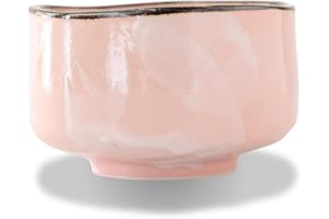 PRODUCT OF GIFU JAPAN Mino Ware Matcha Bowl, 4.7 inch, Hanao Pink Fuki, Japanese Pottery, Green Tea Bowl, 13.5 fl oz Brand: Product