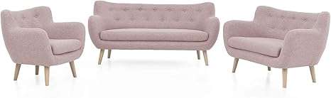 Mobelfreude Doluna Couch Jana Sofagarnitur Sessel Einzelsofa Mit Massivholz Fussen Dreisitzer Altrosa Buche Massiv Komplette Couch Garnitur 3 Tlg Amazon De Kuche Haushalt Wohnen