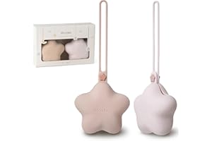Moonkie Silicone Pacifier Holder Case, Cute Portable Pacifier Storage Case, 2 Pack