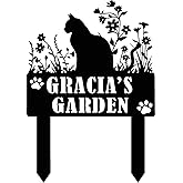 Custom Cat Garden Sign with Stake, Persnalized Metal Sign for Outdoor, Customized Metal Yard Decor, Patio Lawn Art, Custom Pet Name for Farmhouse, Housewarming Gift