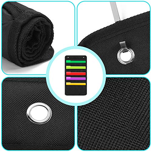 Sinzip Heavy Duty 5 Pocket Door Hanging File Organizer, Black Wall Storage Pocket Charts with 2 Hangers, Great for Classroom, School, Home or Office Use (5 Pocket)