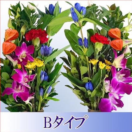 Amazon お供え花 仏花 墓花 アレンジ花束 リンドウをメインとしたbタイプ 仏花 生花 切花 切り花 通販