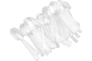 400-Pack Reusable Mini Dessert Spoons - 10cm Clear Lightweight Plastic Teaspoons for Parties, New Year & Dessert Shops