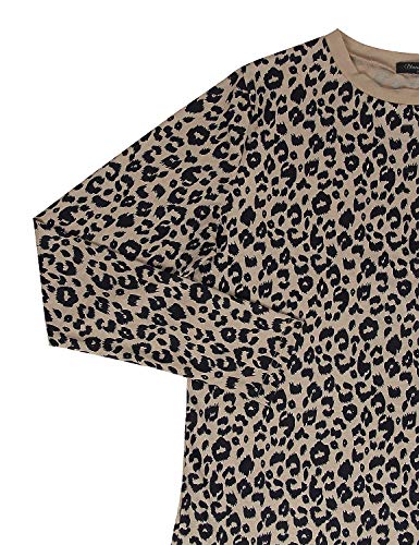 image for BMJL Women's Casual Cute Shirts Leopard Print Tops Basic Short Sleeve 