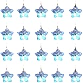 INSPIRELLE 50 Pieces Crystal Star Charms AB Finish Glass Faceted Star Pendants for Jewerly Craft Making 13x7mm