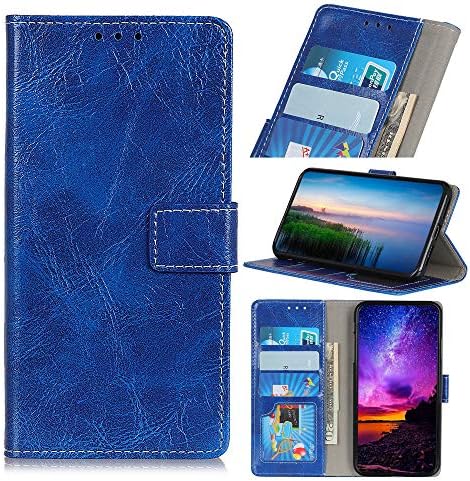 for Oppo Reno Z Case,Yuqoka Premium Leather Case Folio Flip Cover with Kickstand & Card Slot Magnetic Closure Protective Slim Cover Compatible with Oppo Reno Z Blue