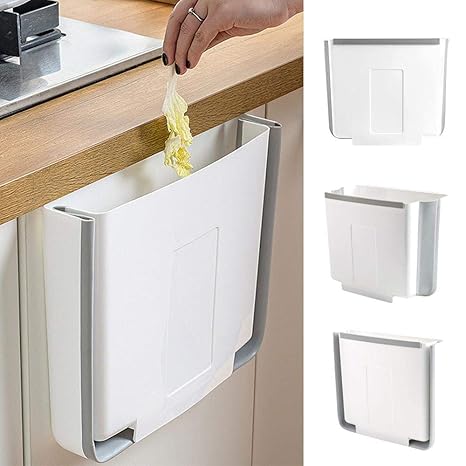 Luisea Hanging Trash Can For Cabinet Door Folded Food Waste Bin
