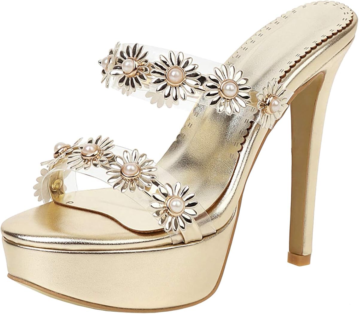 high heel platform mules