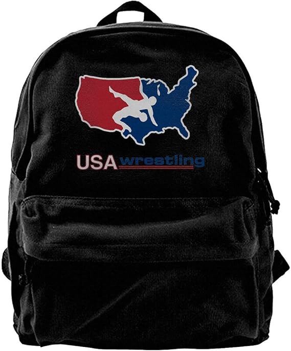 Backpacks USA America Wrestling Logo Rucksack Gym Hiking Laptop Shoulder Bag Daypack Canvas