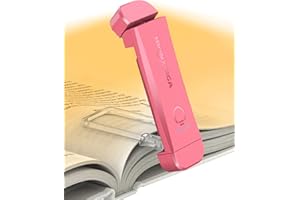 HIONXMGA Book Reading Light,Silent Touch Lamp for in Bed,Rechargeable Clip on Booklight with 3 Amber Colors & Precise Dimming Night Reading,Best Gift Lovers,Kids,Pink,(SD-10)