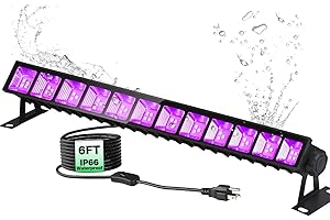 NEWREACH Waterproof 36W Blacklight Bar, IP66 40 LED Black Light with 6FT Cord for Glow in The Dark, Portable Blacklights for Fluorescent Party Halloween Birthday Bedroom Poster Weeding