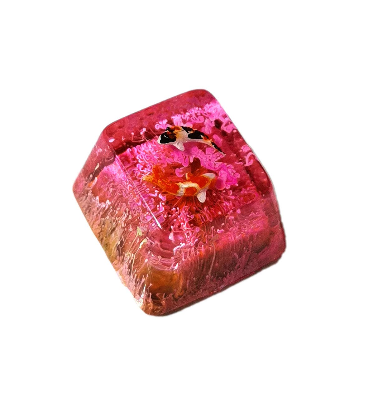 Resin Keycap OEM/R4 Height Suitable for MX Switch, Delicate Hand Engraved Resin Key Caps for Mechanical Keyboards (Red)