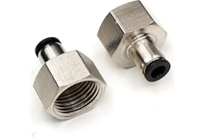 CEKER 1/4 OD Tubing Push to Connect Fittings 1/2 Inch Npt Female Air Fittings PCF Air Lines Push Fittings Quick Connect Air Hose Fittings Pneumatic Fittings Push in Connectors Push Lock Fittings 2Packs