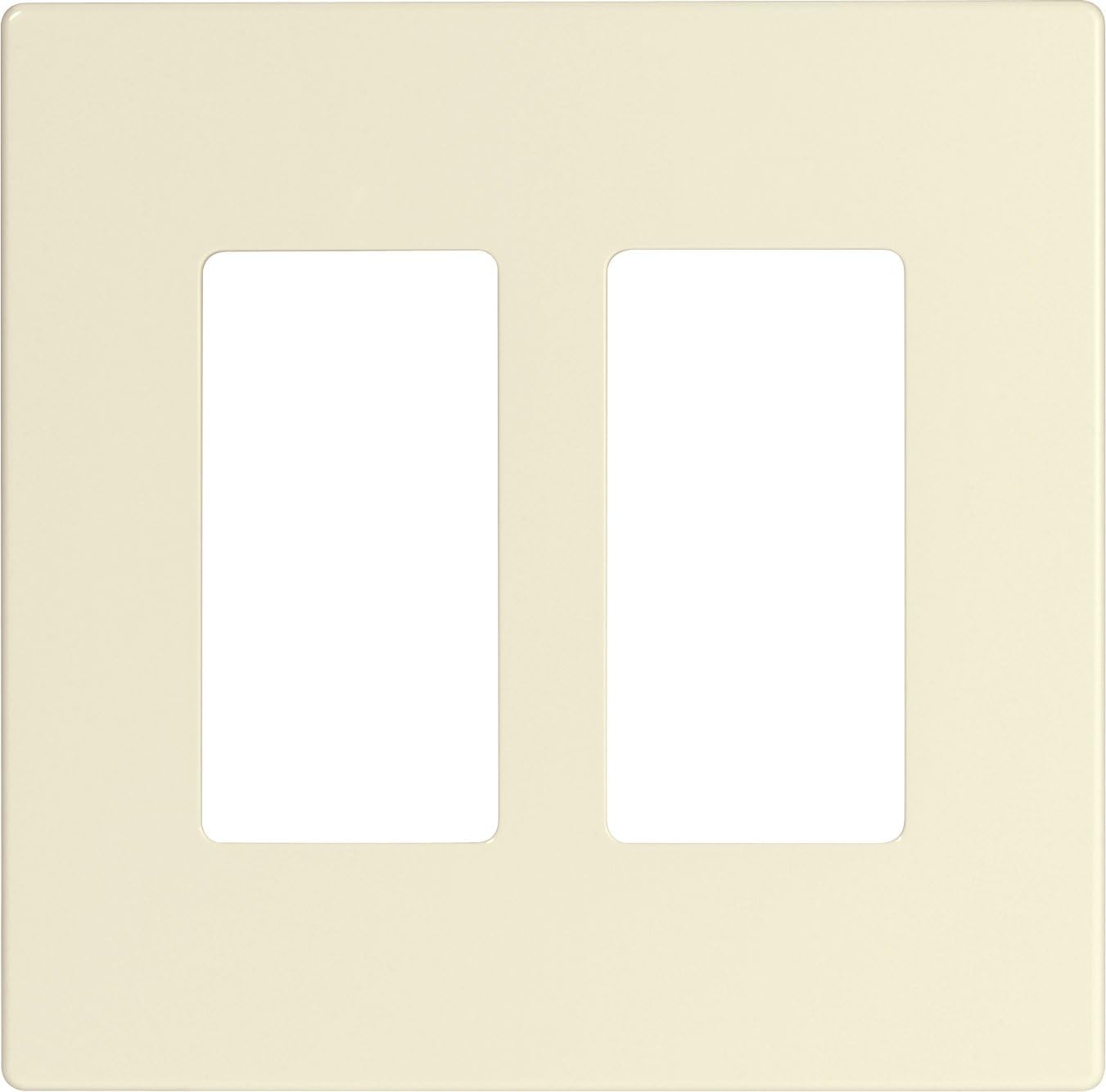 Eaton PJS262LA Decorator Screwless Wallplate, 2-Gang, Light Almond