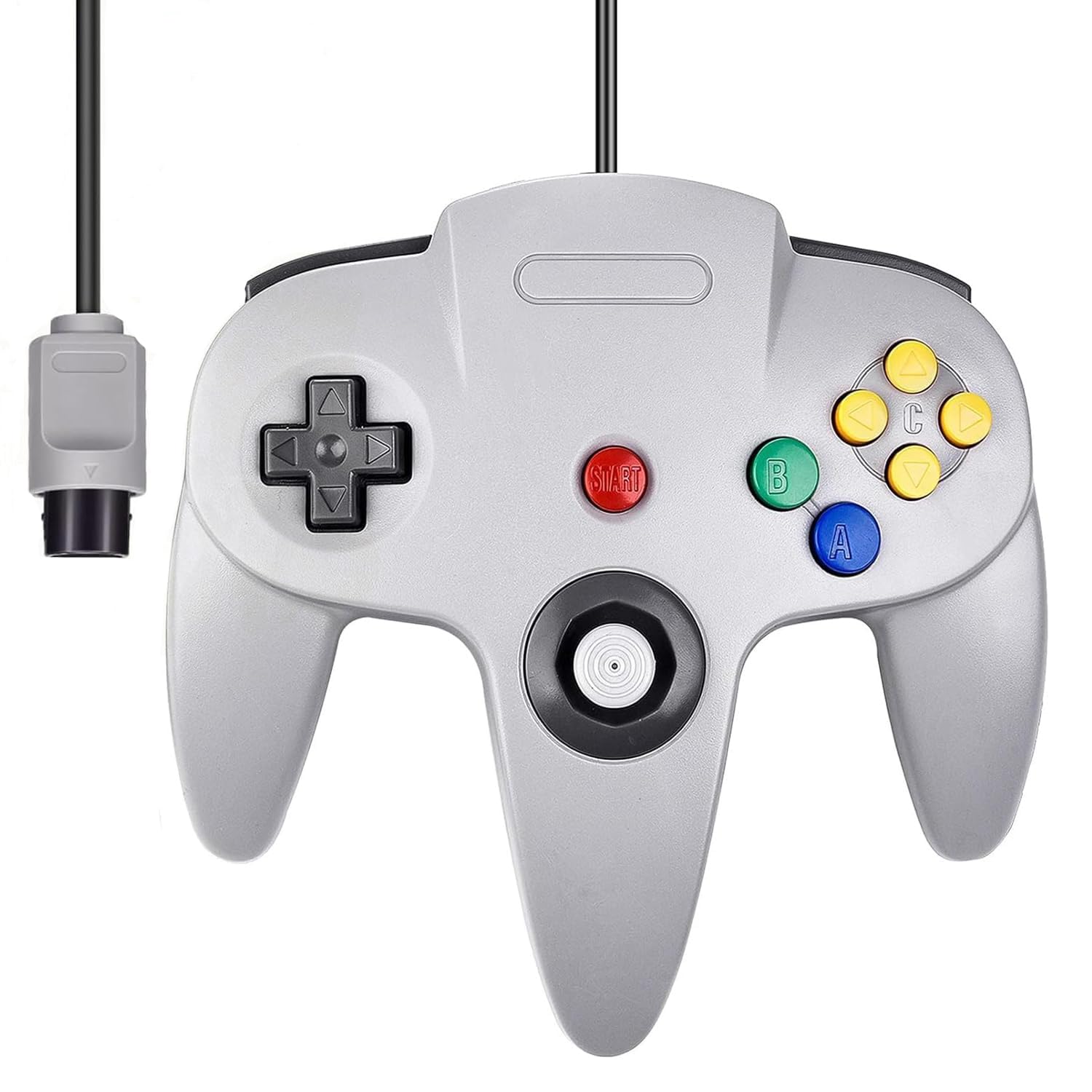 miadore Retro Classic N64 Controller For N64 Console,Plug and Play,Wired Joystick Gamepad Controller for N64 Video Game System Console (Grey)