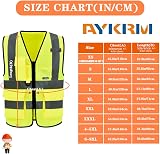 AYKRM High Visibility Vest Class 2 Zip Front with 7 Pockets Hi Vis Waistcoat view 4