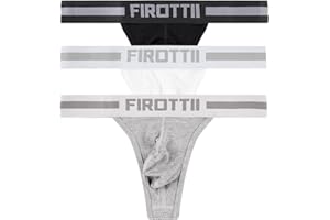 FIROTTII Mens Thong Underwear Ribber G-String Low Rise Briefs T-Back Pouch Stretch and All-day Comfort Lingerie for Men