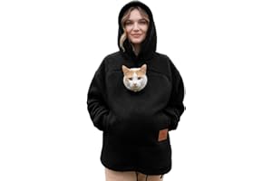 Dog Carrier Hoodie with Pet Cat Pouch Hoodie Zipper Kangaroo Pocket Fleece Warm Animal Holder Hoodies Comfort Outdoor Walking