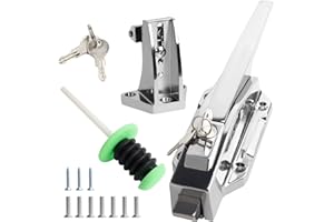 LOPOO Walk-in Cooler Door Handle Lock, Lockable Freezer Latch Kit, Suitable for Frozen Storage, Warehouse, Laboratory etc, Includs Internal Release Handle (3.5" Base)